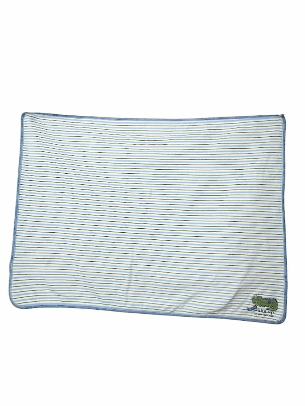 Just One Year Carter's Alligator Caution Wake Up Lovey Security Blanket 24
